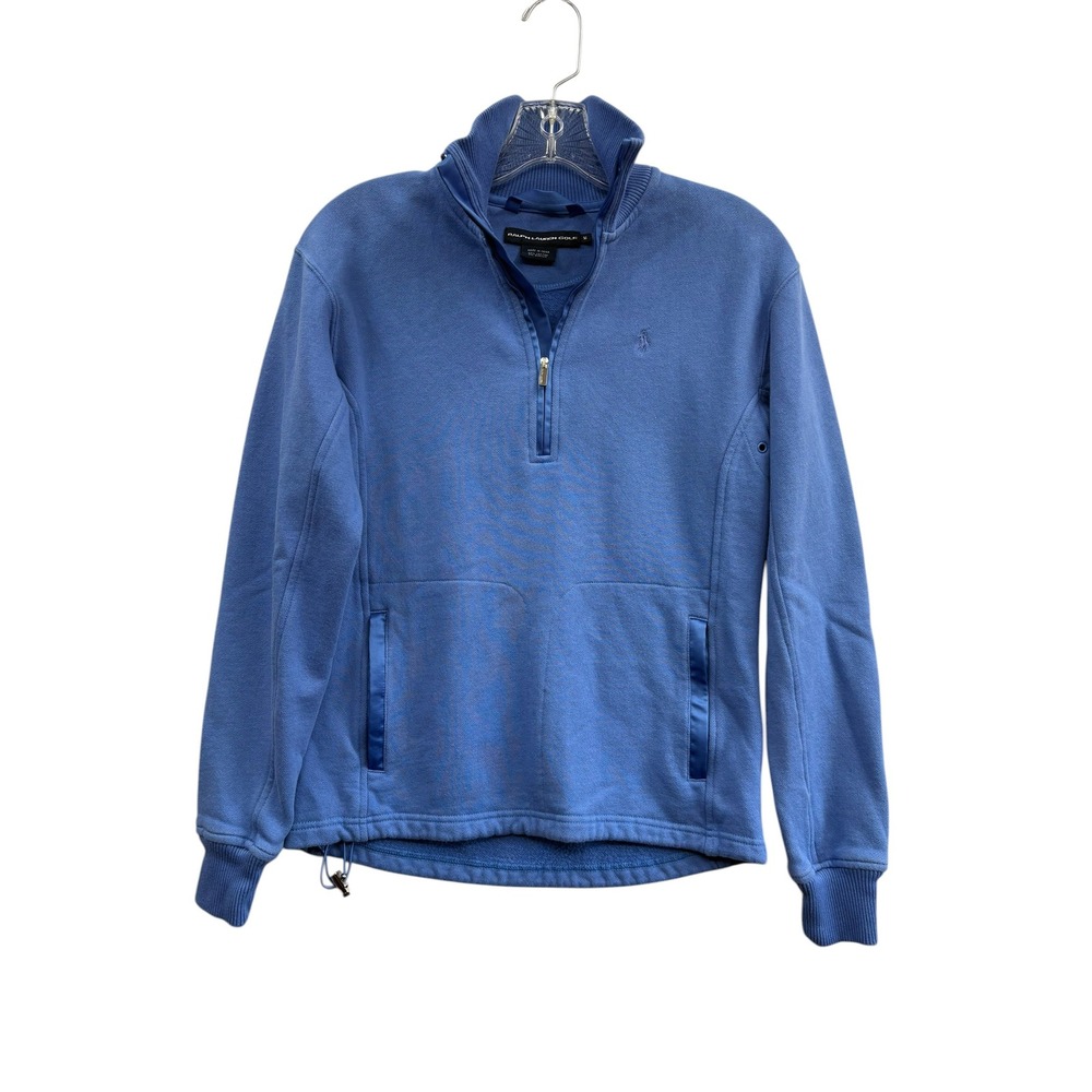 Ralph Lauren Golf Blue Quarter Zip Pullover Preppy Sweatshirt Mock Neck Logo M